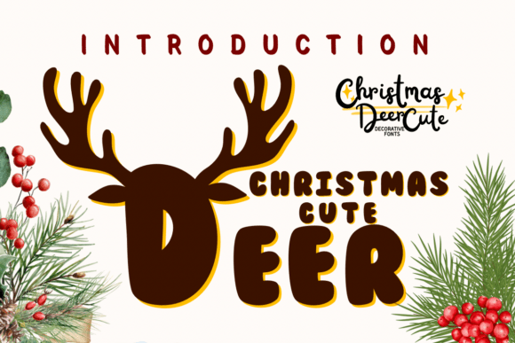 Christmas Cute Deer Font for Festive Crafting