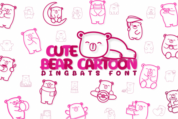 Cute Bear Cartoon Font for Branding Projects