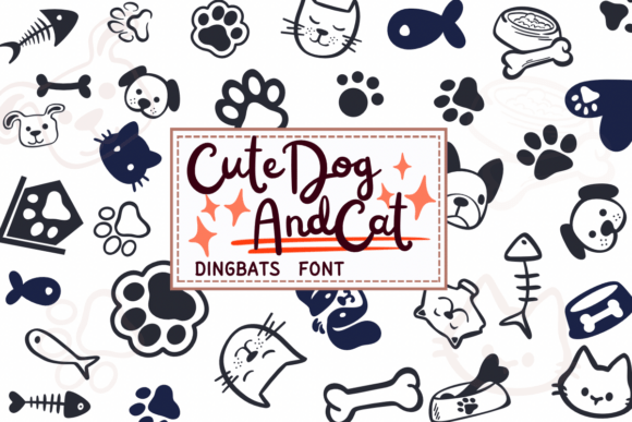 Cute Dog and Cat Font for Editorial Design