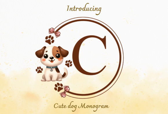 Cute Dog Monogram Font for Business Branding