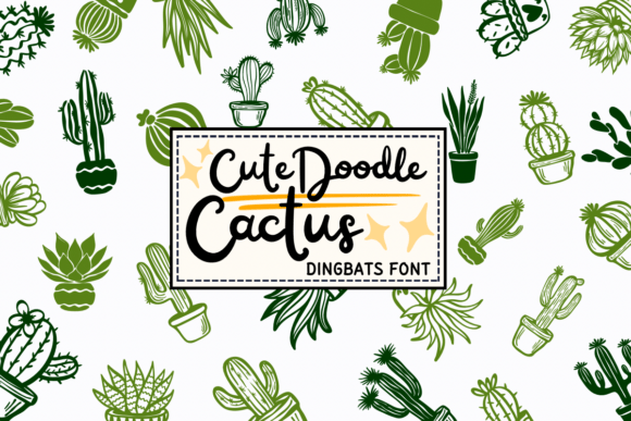 Cute Doodle Cactus Font for Branding Projects