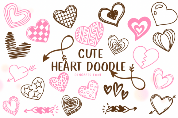 Cute Heart Doodle Font for Web Design