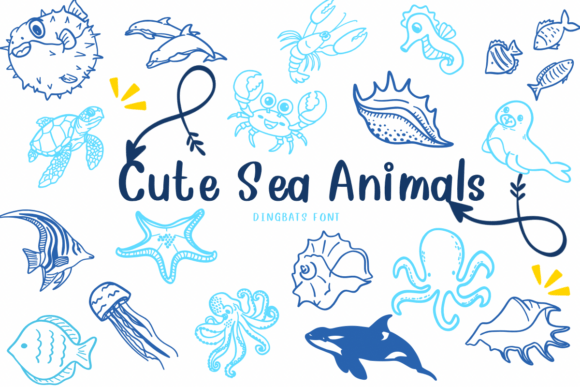 Cute Sea Animals Font for Web Design Projects