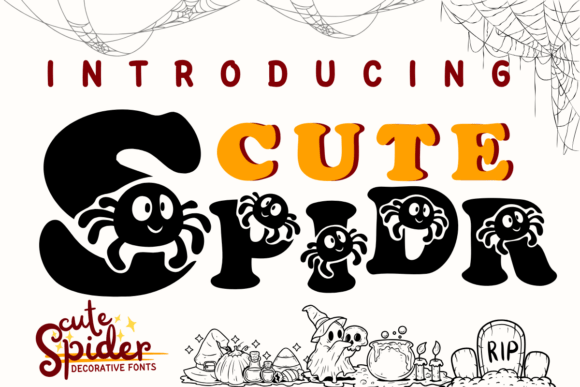Cute Spider Font for Editorial Design