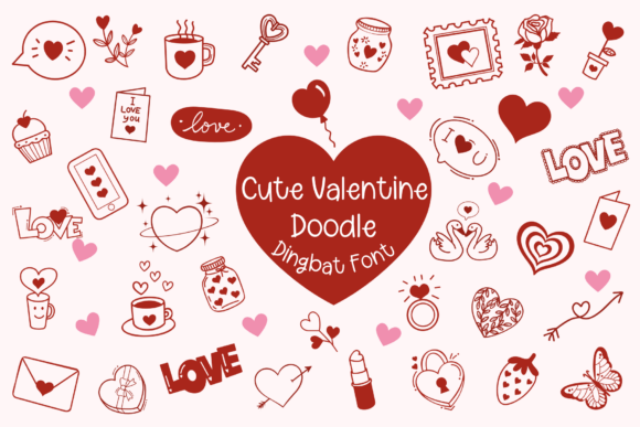 Cute Valentine Doodle Font for Romantic Branding