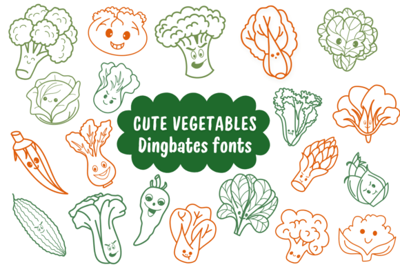 Cute Vegetables Font for Editorial Design