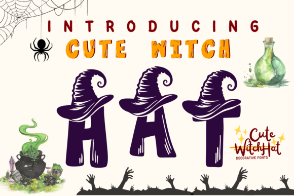 Cute Witch Hat Font for Halloween Designs