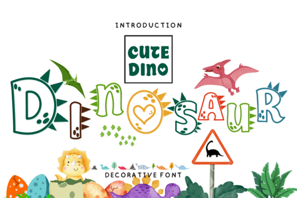 Dinosaur Cute Font for Creative Makers