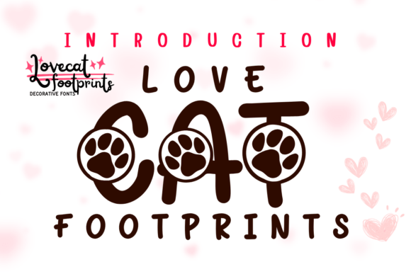 Love Cat Footprints Font for Editorial Design