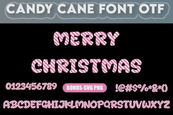 Pink Candy Cane Alphabet for Festive Branding