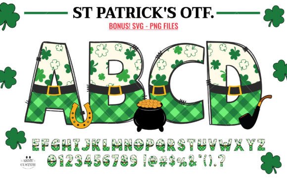 St. Patrick’s Shamrock Plaid Font for Branding