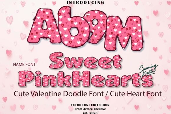 Sweet Pink Hearts Font for Branding and Design