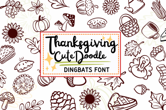 Thanksgiving Cute Doodle Font for Editorial Design